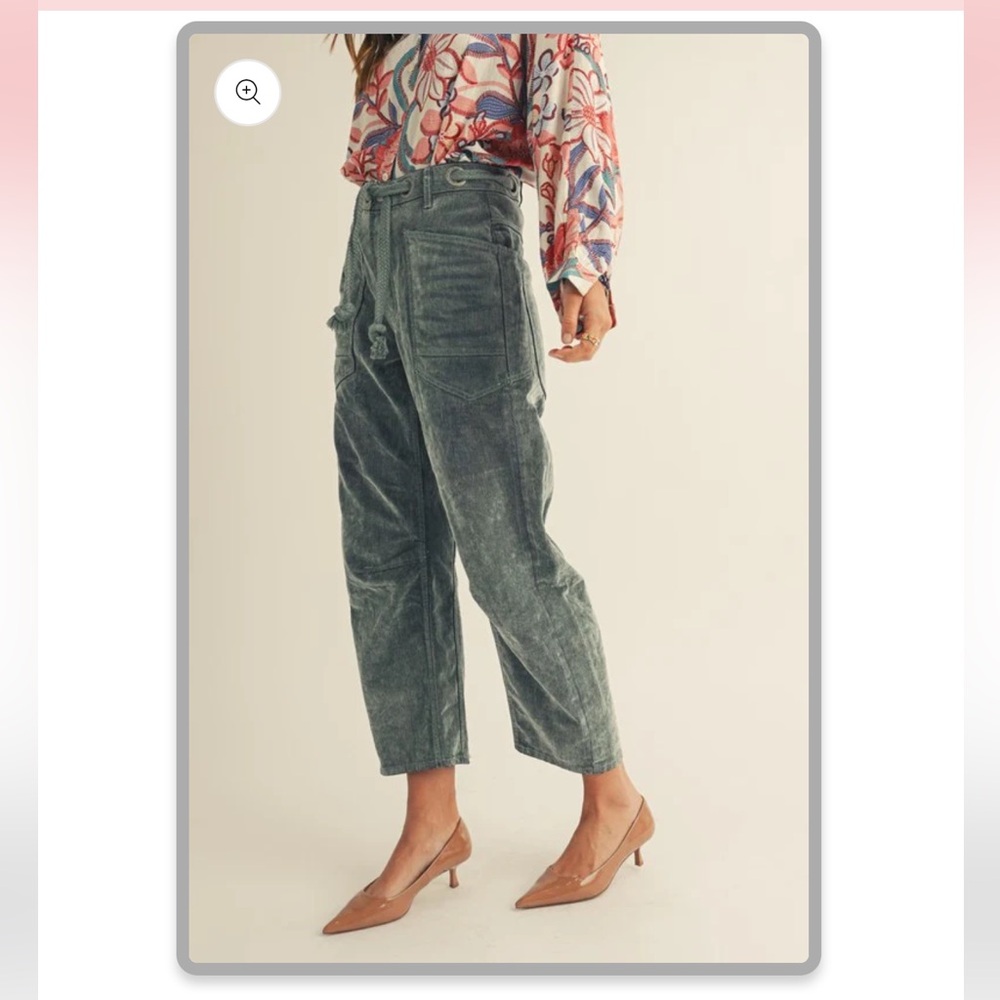 LovLov Vintage Corduroy Velvet Rope String Pants